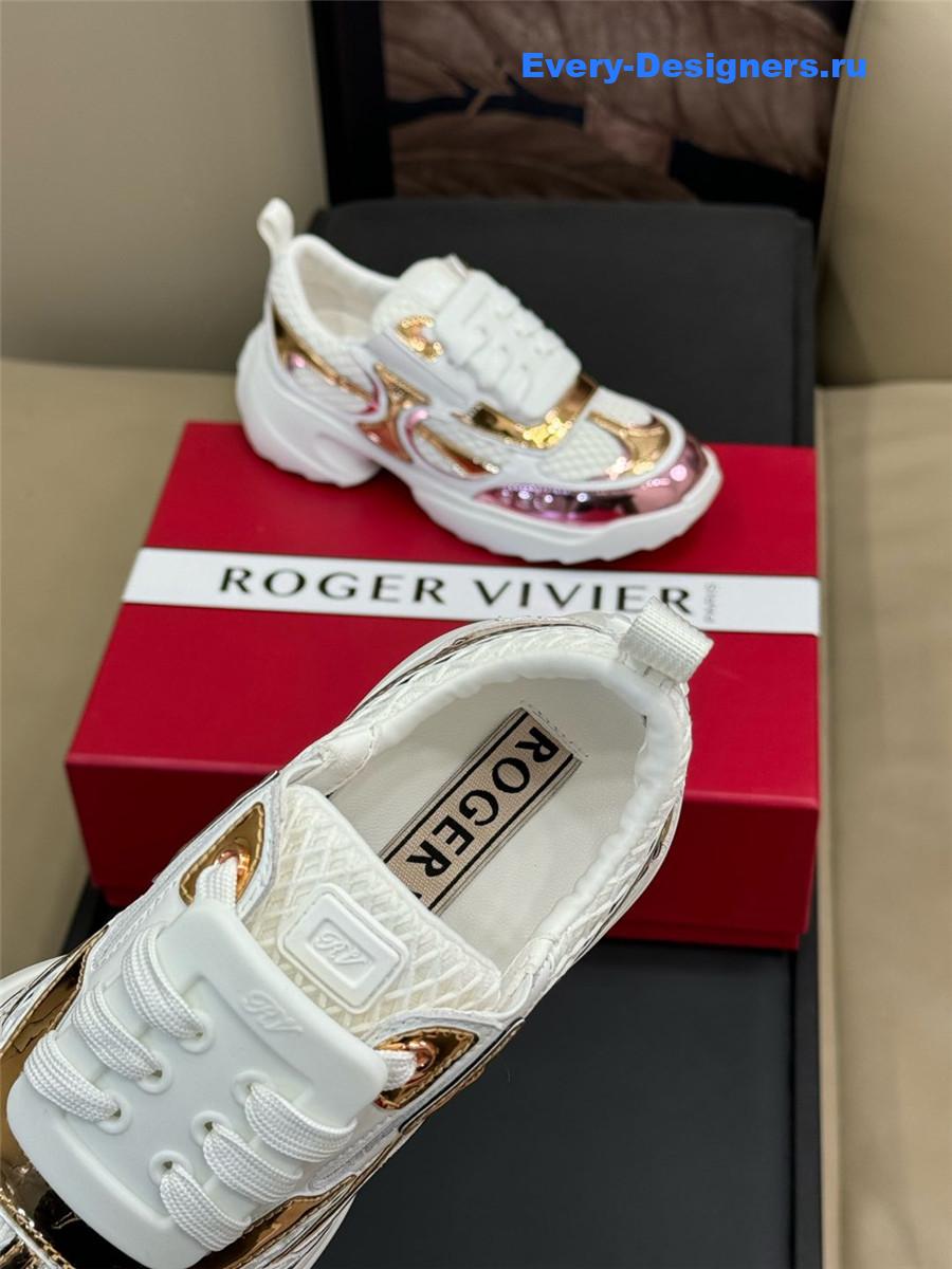 Roger Vivier Viv on the Run Platinum Sneakers