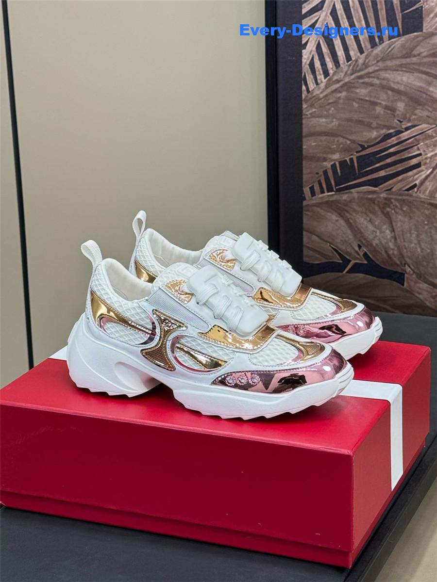 Roger Vivier Viv on the Run Platinum Sneakers