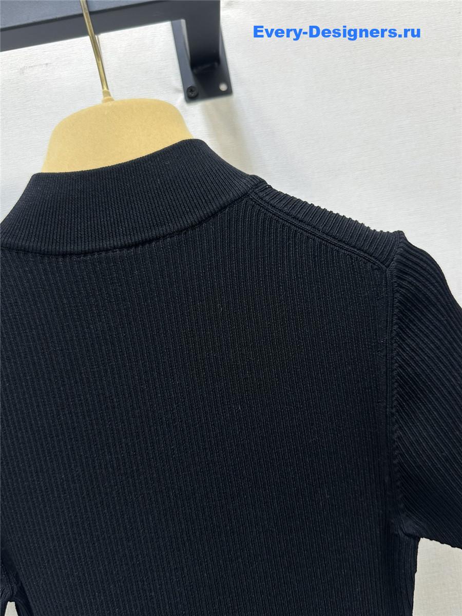 Miu Miu Embroidered Logo Knitted Dress