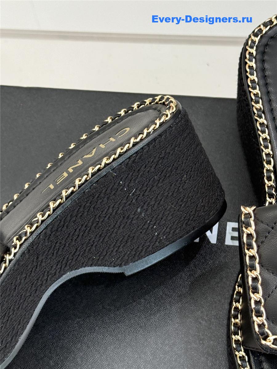 ch**el D1am0nd chain platform slippers