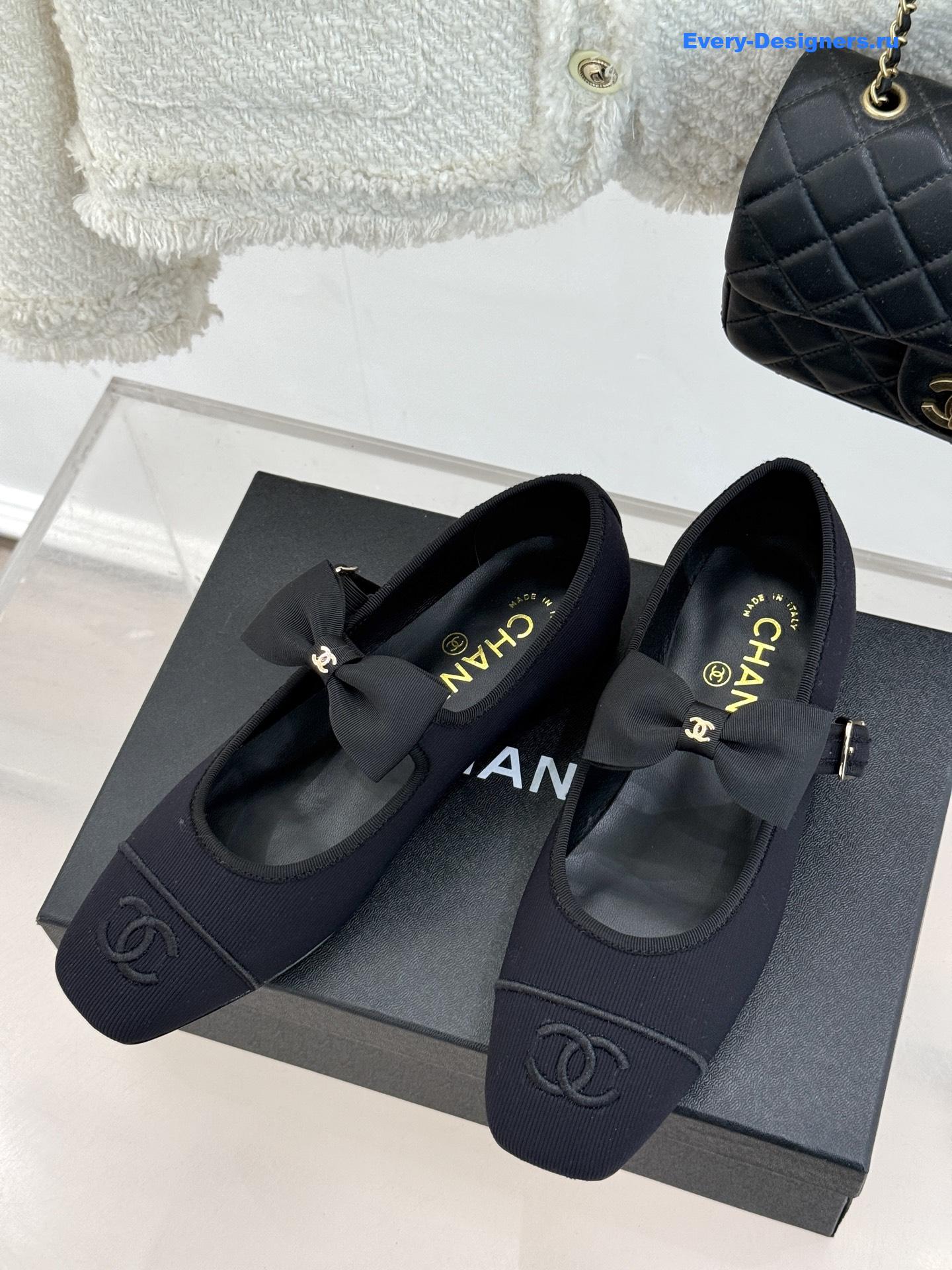 Ch**el black bow mary janes