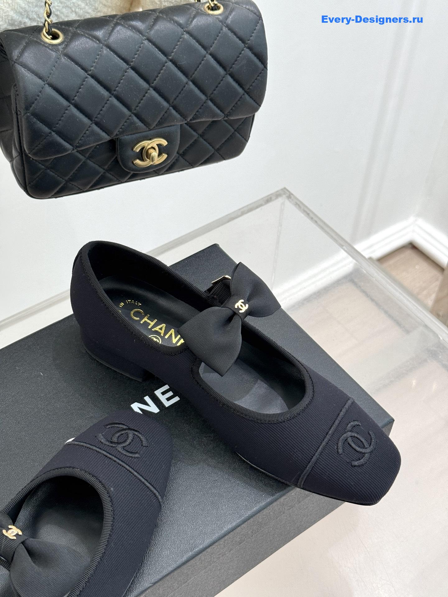 Ch**el black bow mary janes