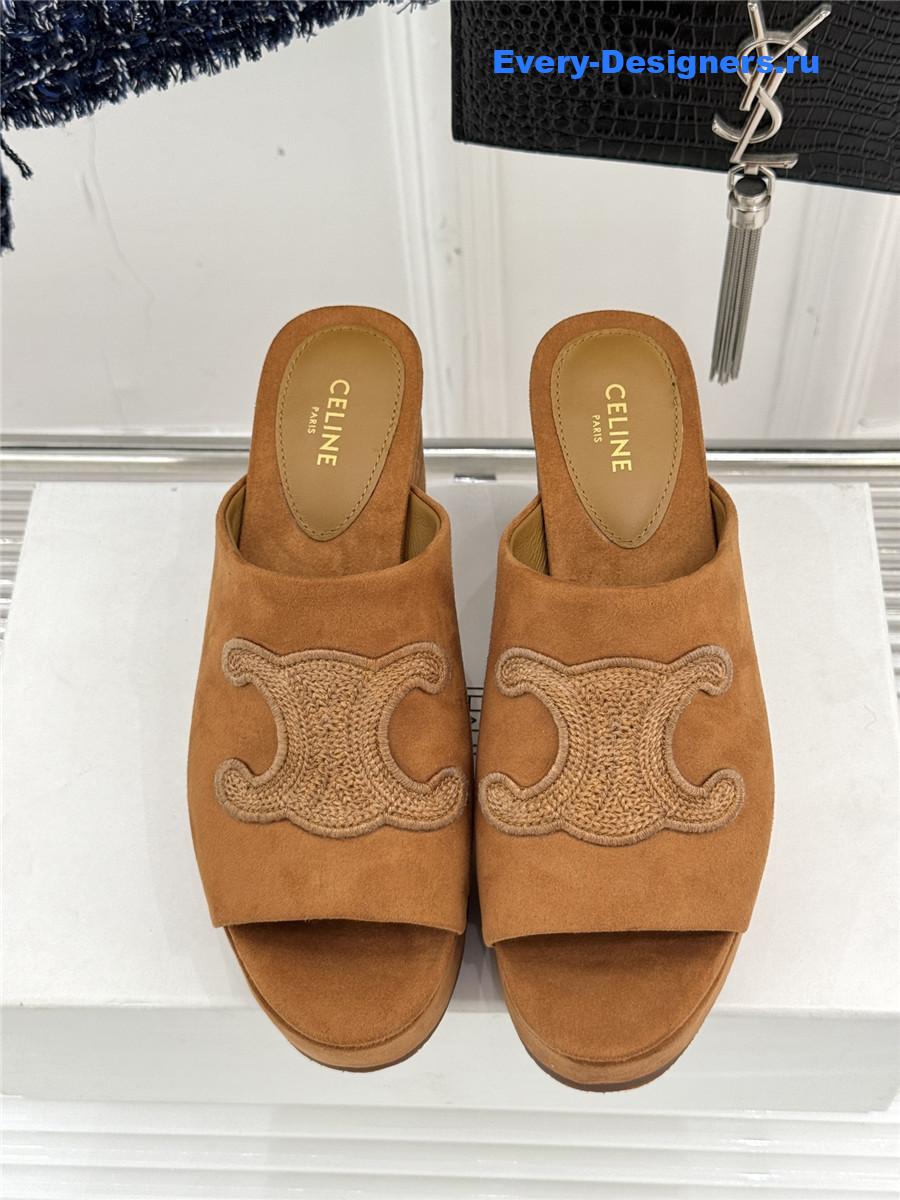 Ce1i*e elena platform slippers brown