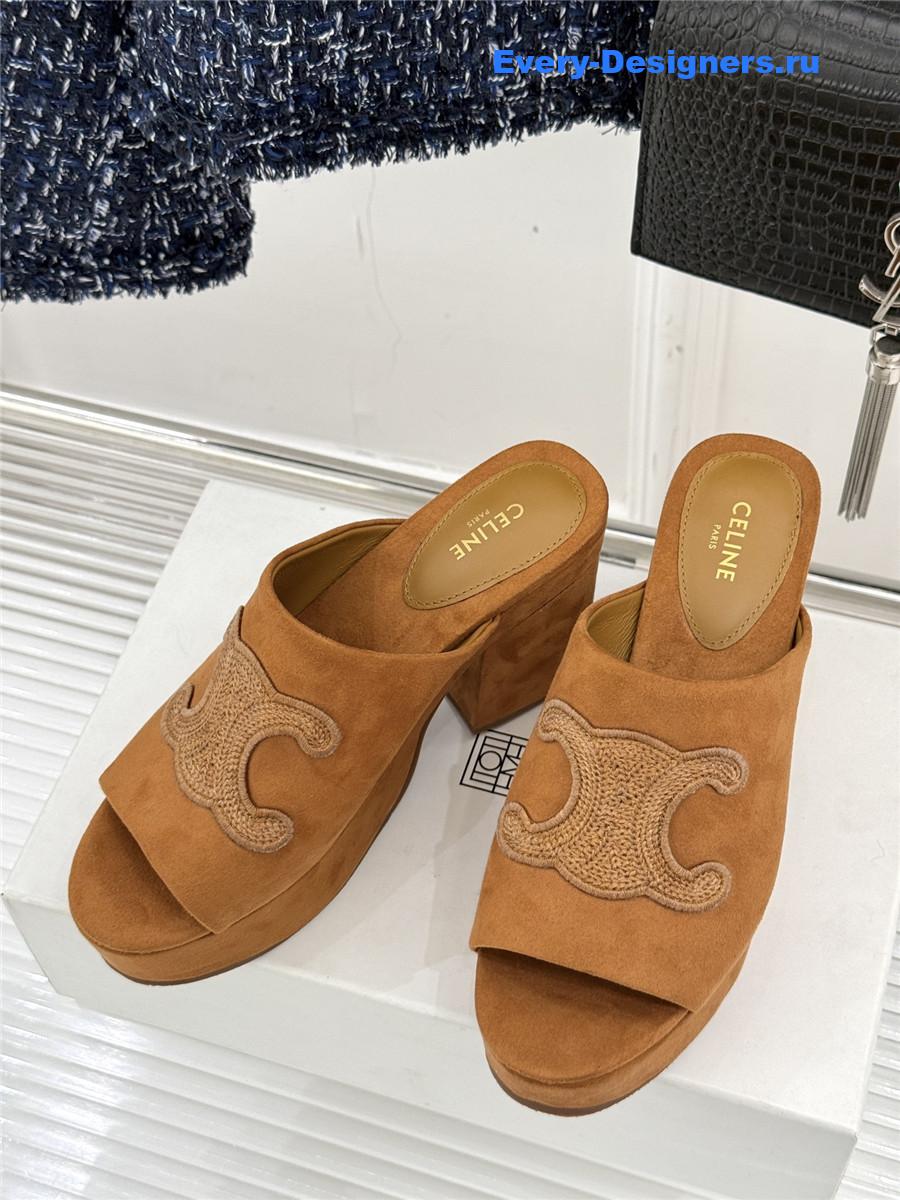 Ce1i*e elena platform slippers brown