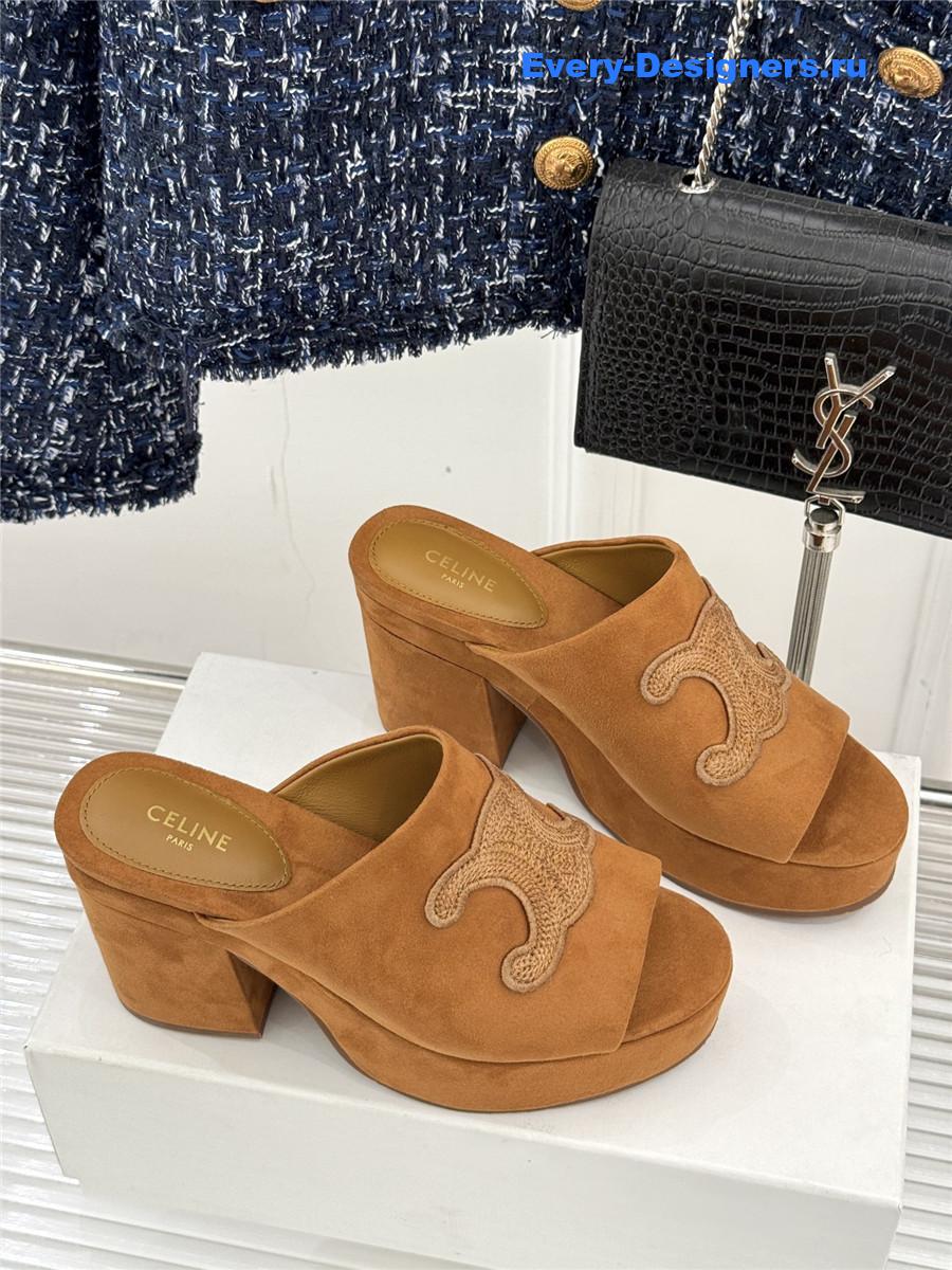 Ce1i*e elena platform slippers brown