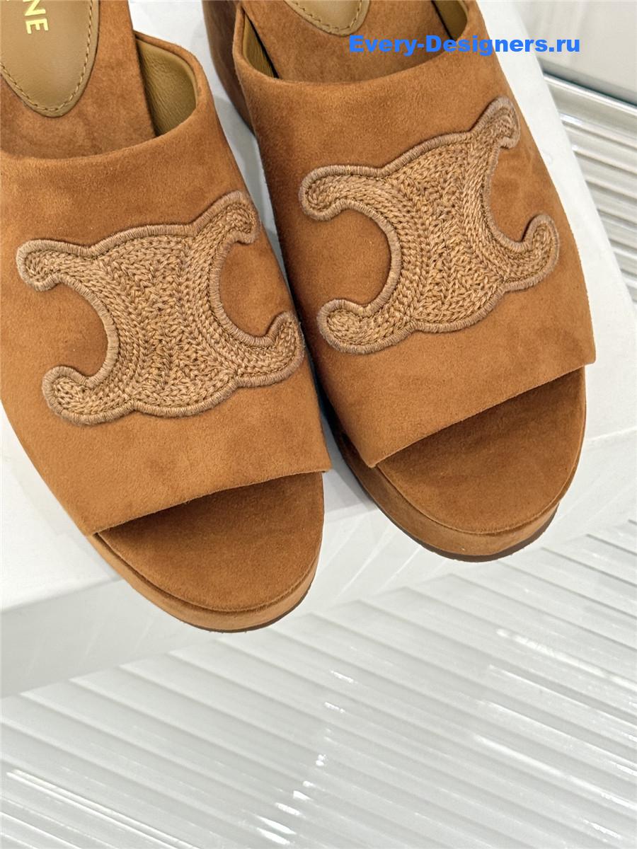 Ce1i*e elena platform slippers brown