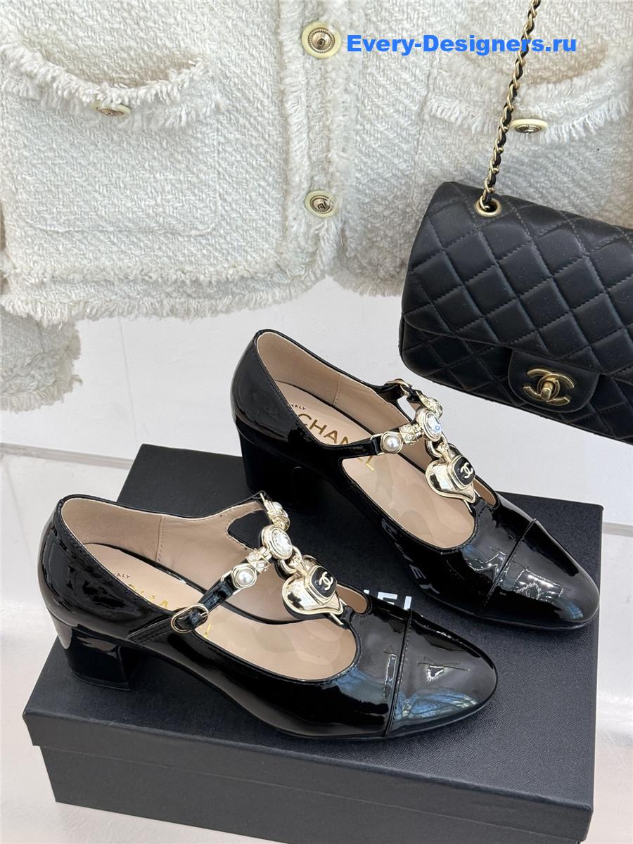 Ch**el chunky heels mary jane pumps