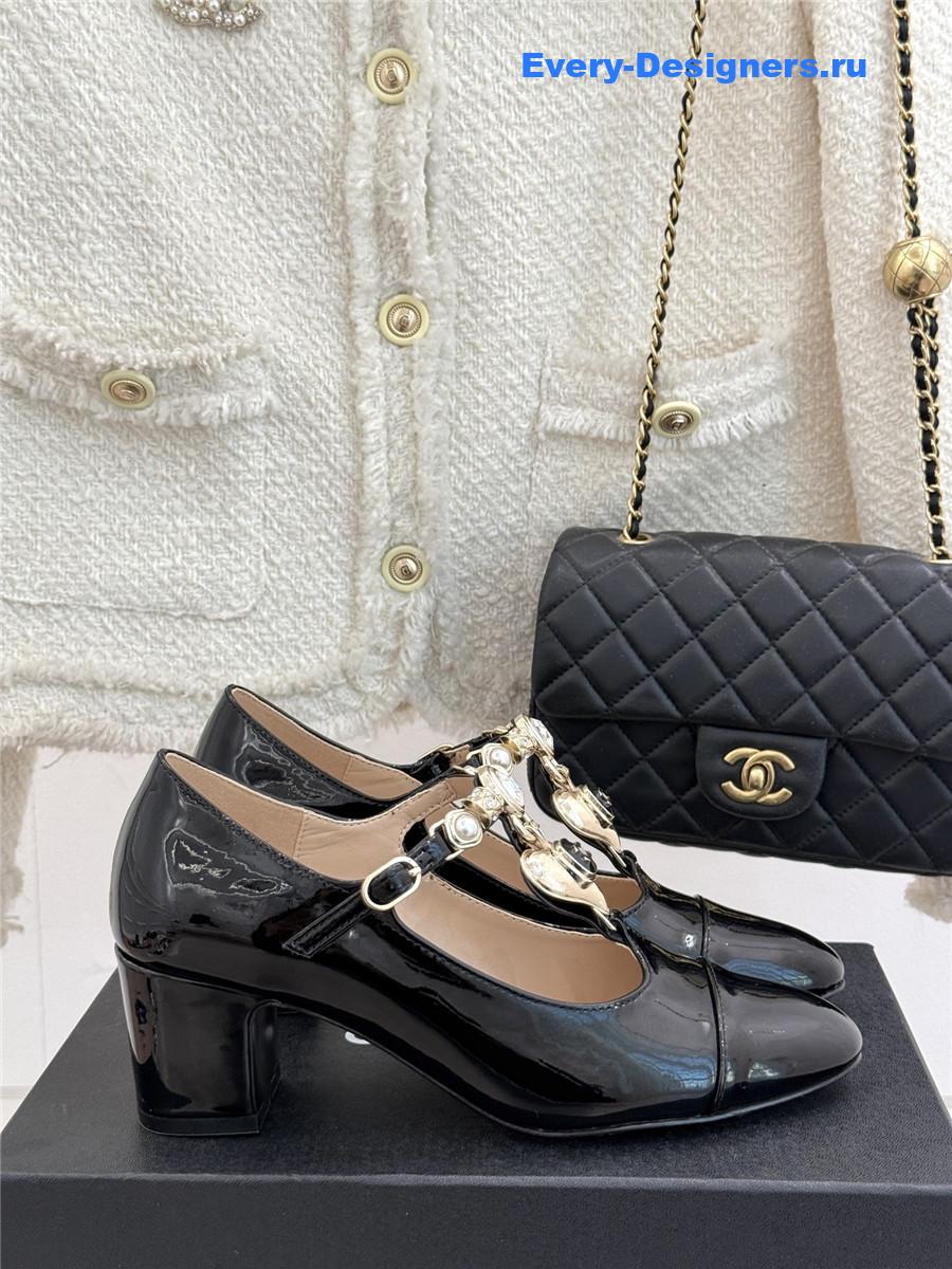 Ch**el chunky heels mary jane pumps