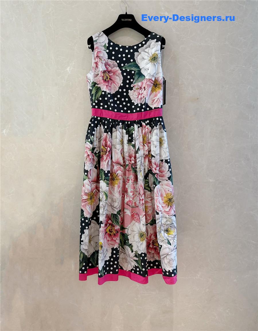 Dolce & Gabbana D&G Sleeveless Printed Poplin Dress