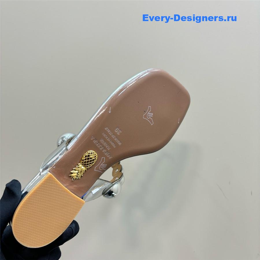 Aquazzura Silver Flat Flip Flops