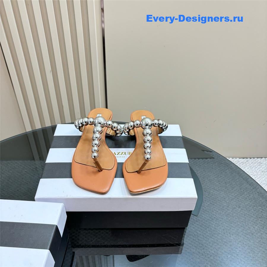 Aquazzura Women’s Flat Flip Flops Brown