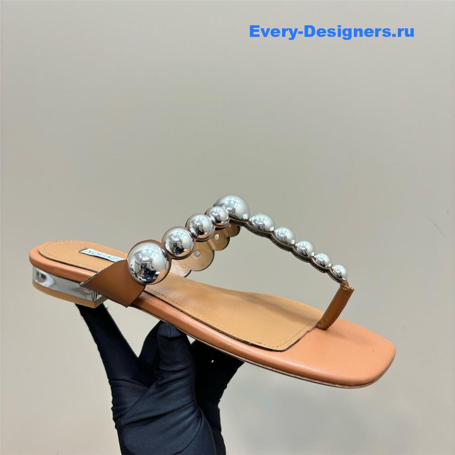 Aquazzura Women’s Flat Flip Flops Brown