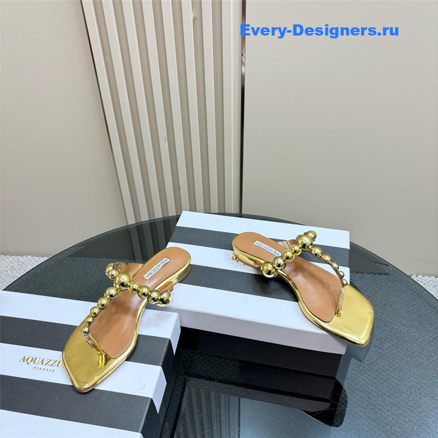 Aquazzura Women’s Flat Flip Flops Gold