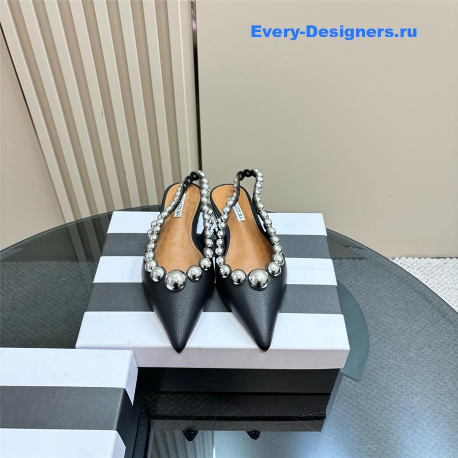 Aquazzura Black Pineapple Flat Sandals