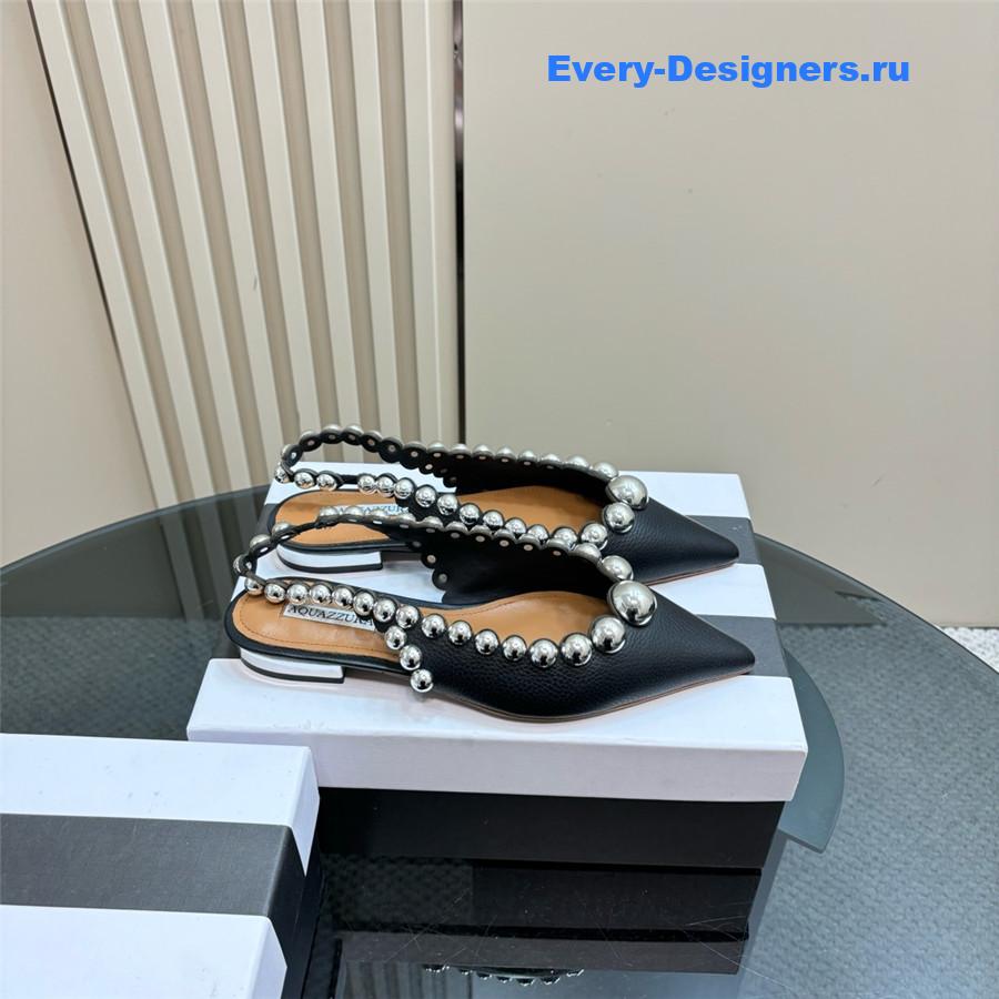 Aquazzura Black Pineapple Flat Sandals