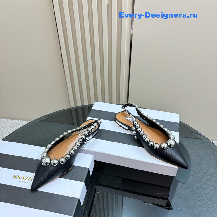 Aquazzura Black Pineapple Flat Sandals