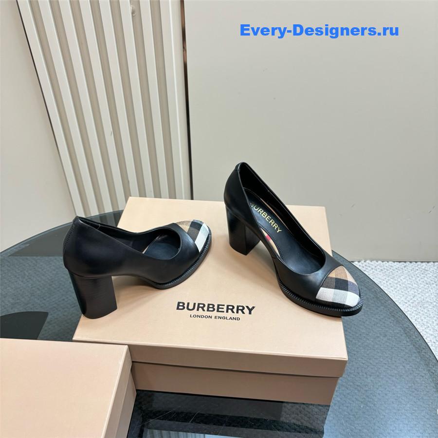 Bv*b*rry black leather pumps