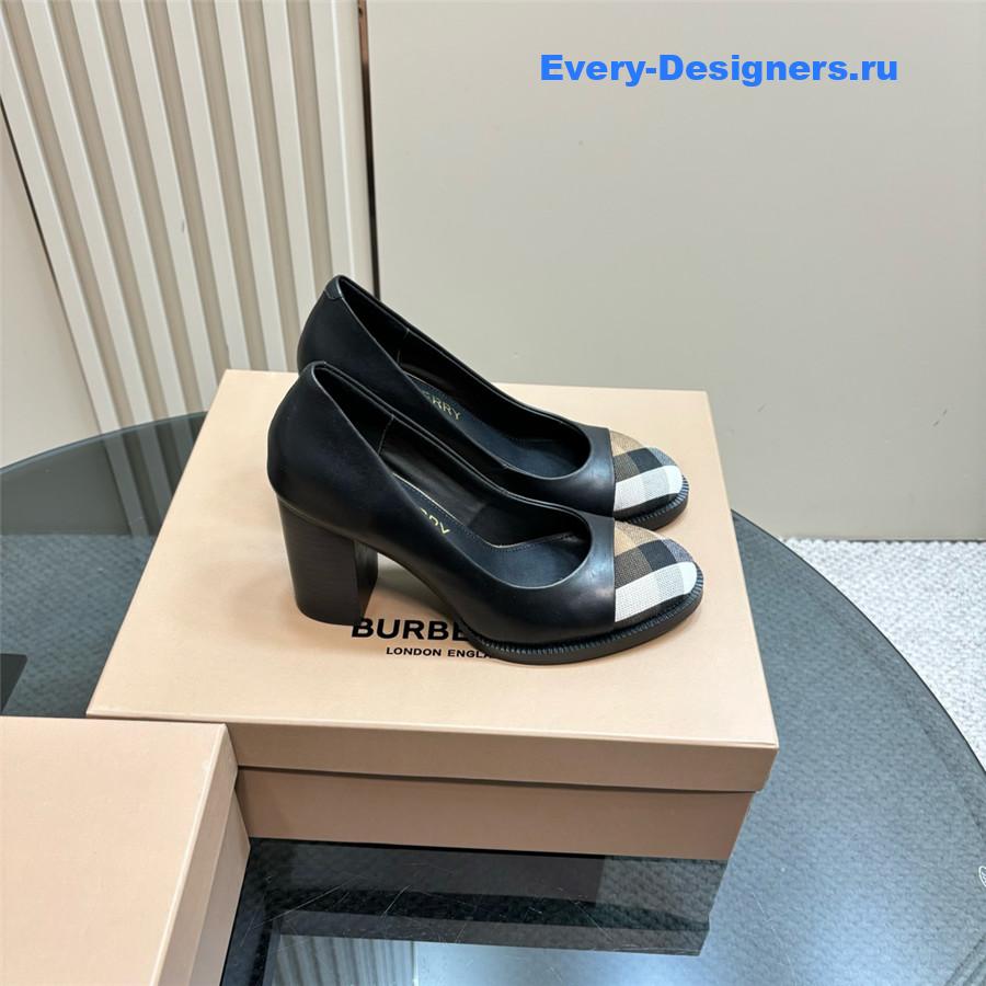 Bv*b*rry black leather pumps
