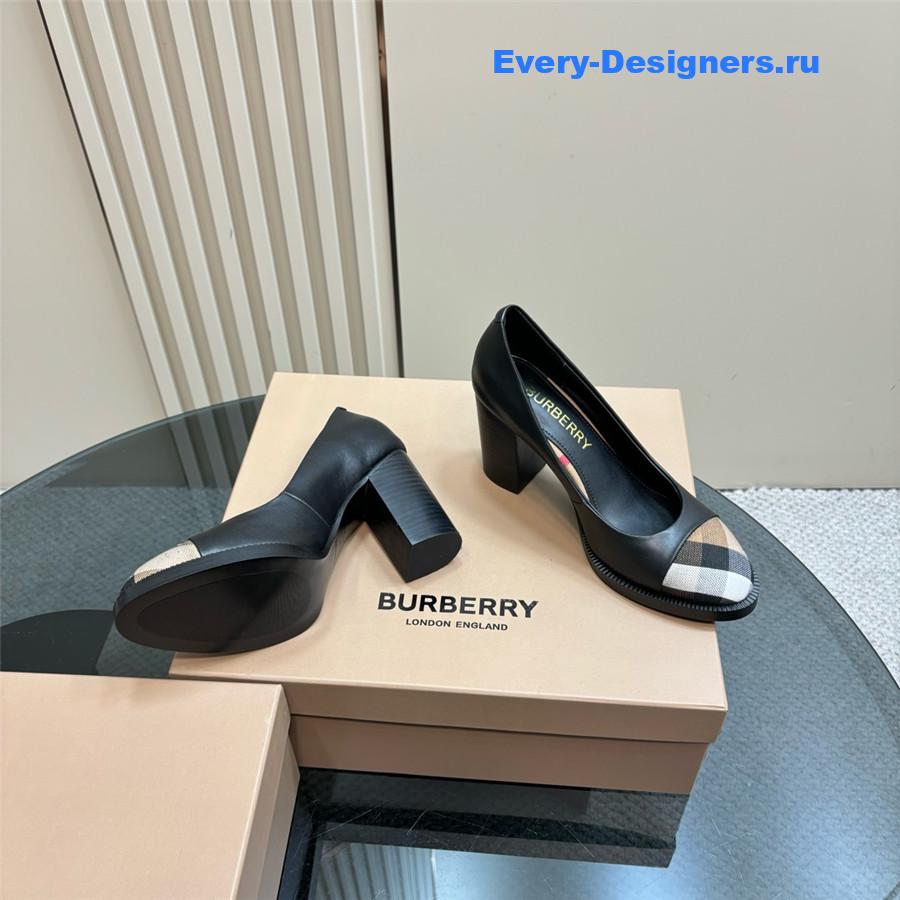 Bv*b*rry black leather pumps