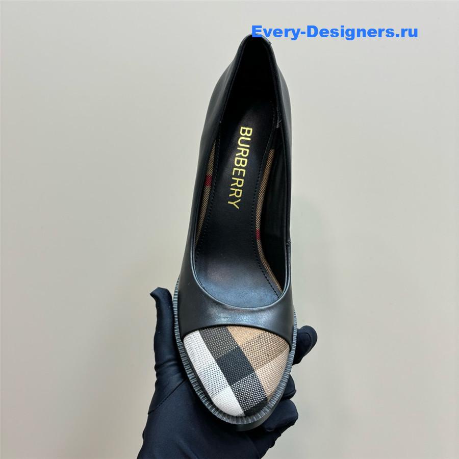 Bv*b*rry black leather pumps