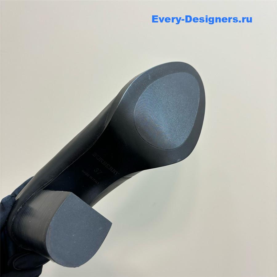 Bv*b*rry black leather pumps