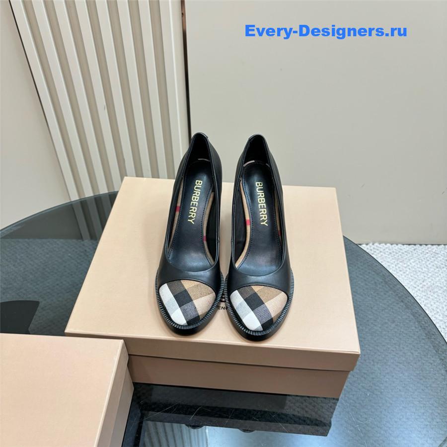 Bv*b*rry black leather pumps