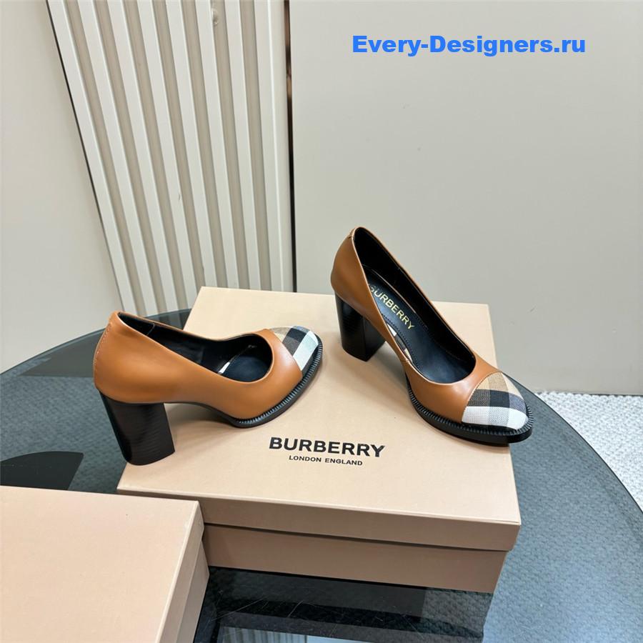 Bv*b*rry brown leather pumps