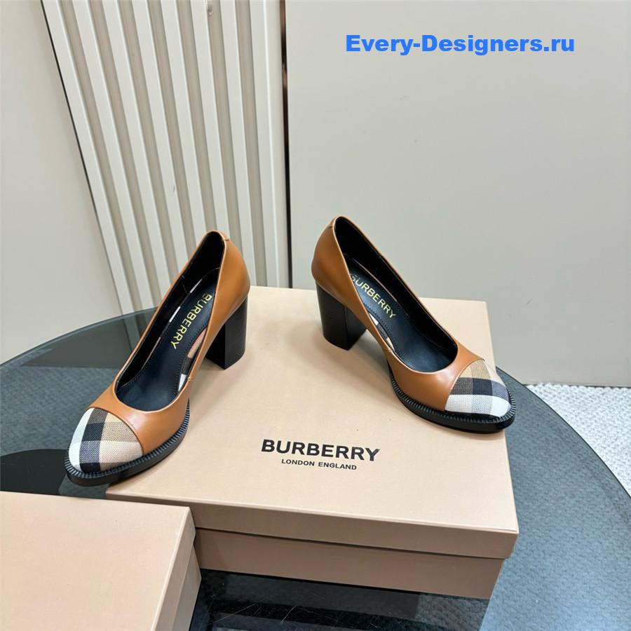 Bv*b*rry brown leather pumps