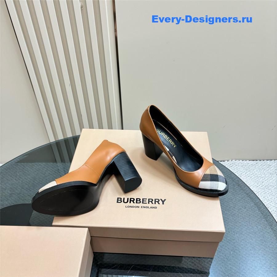 Bv*b*rry brown leather pumps