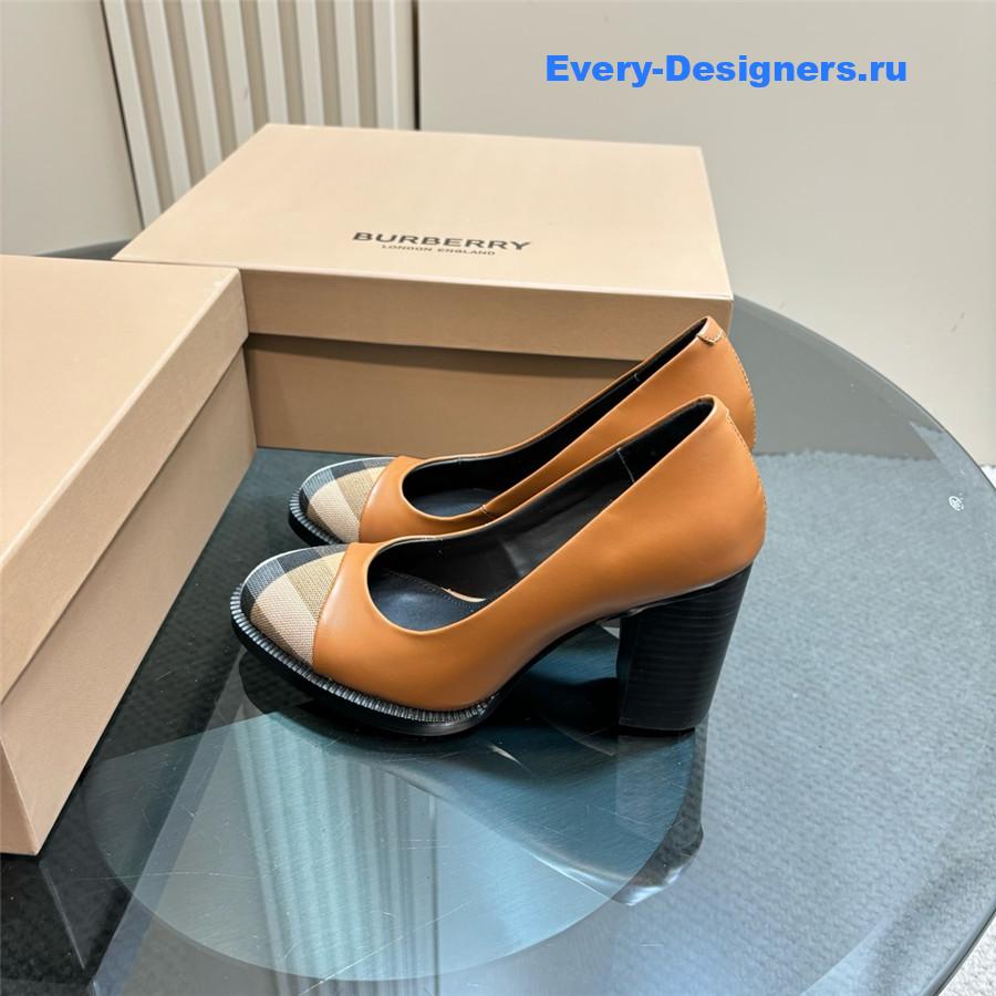 Bv*b*rry brown leather pumps