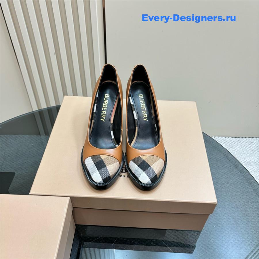 Bv*b*rry brown leather pumps