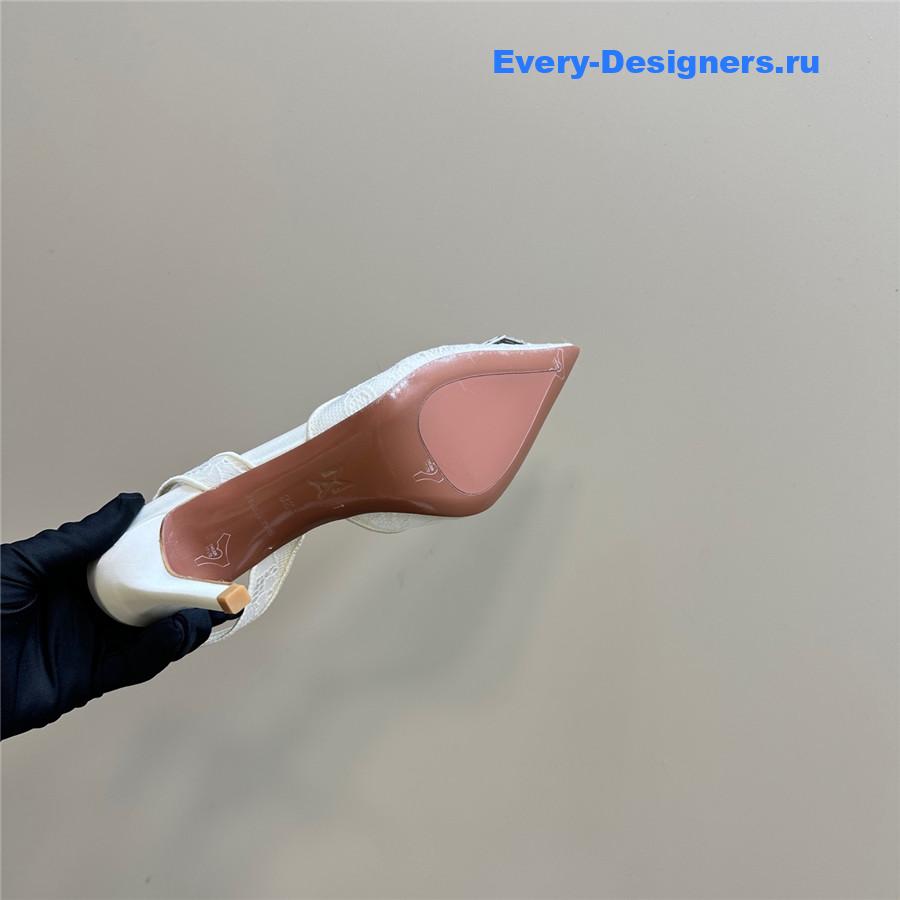 Amina Muaddi Camelia White Satin Pumps