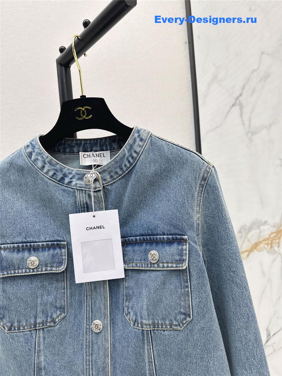 Ch**el blue cropped denim jacket