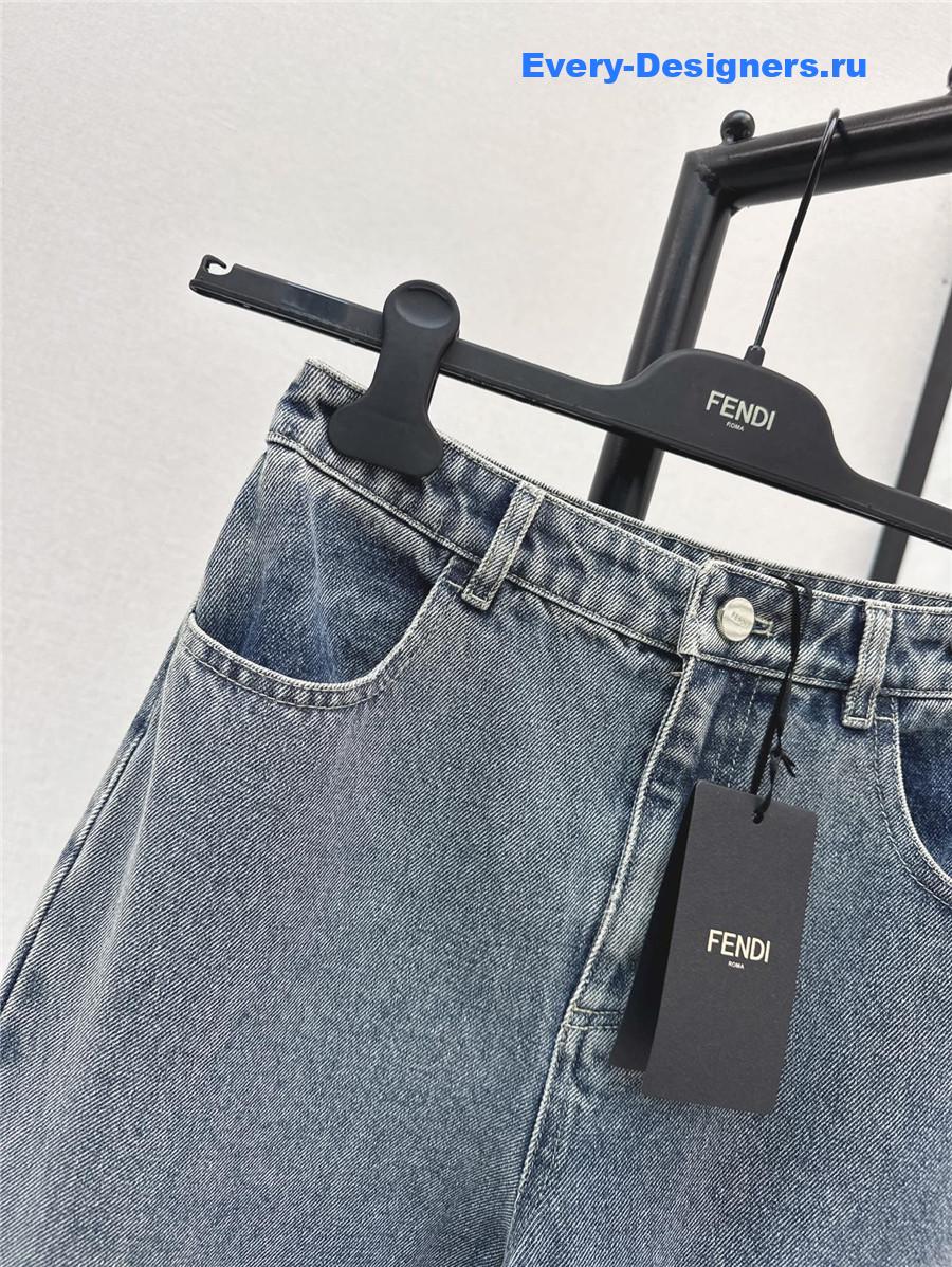 F**di ff logo cuff straight jeans