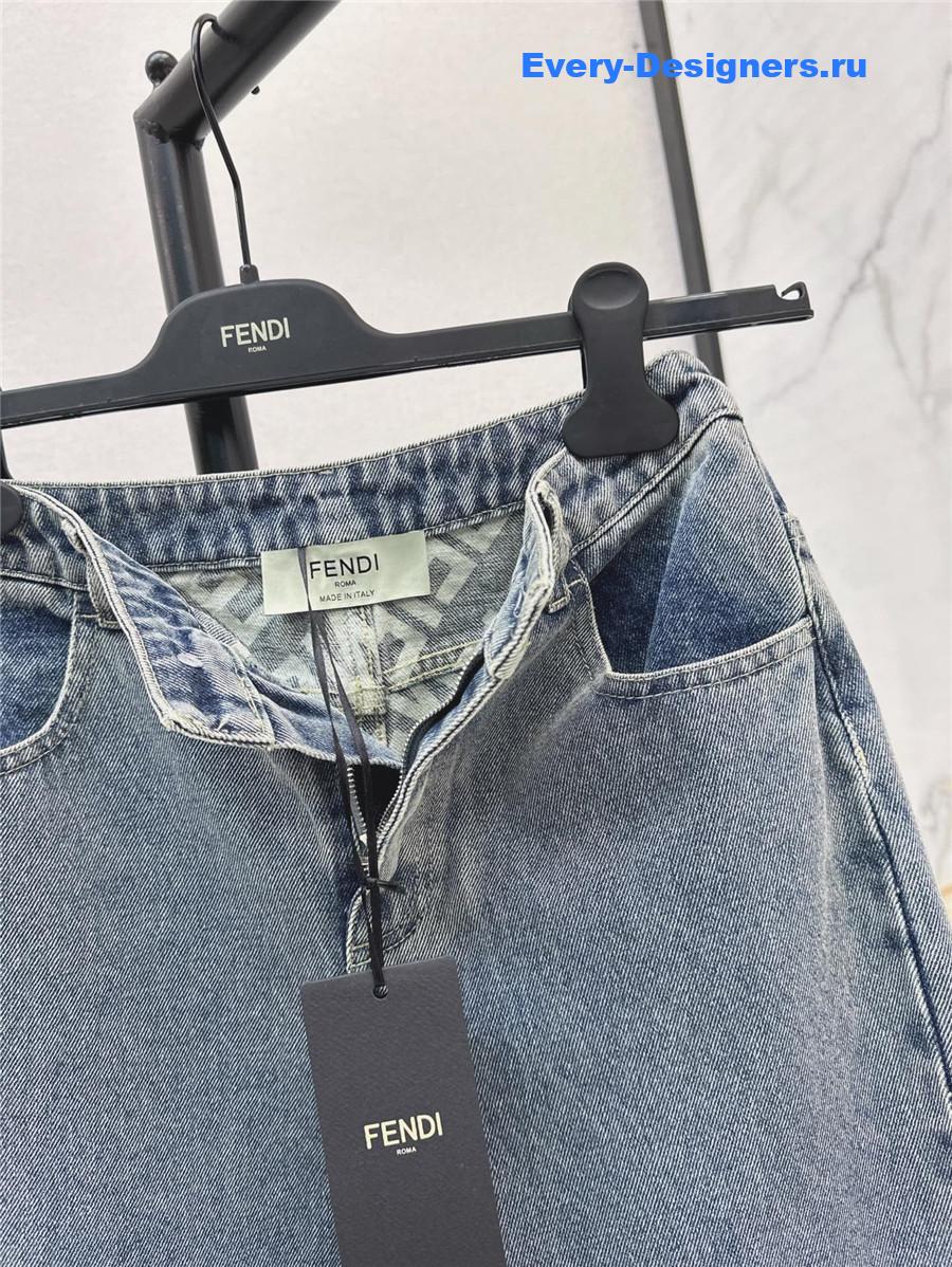 F**di ff logo cuff straight jeans