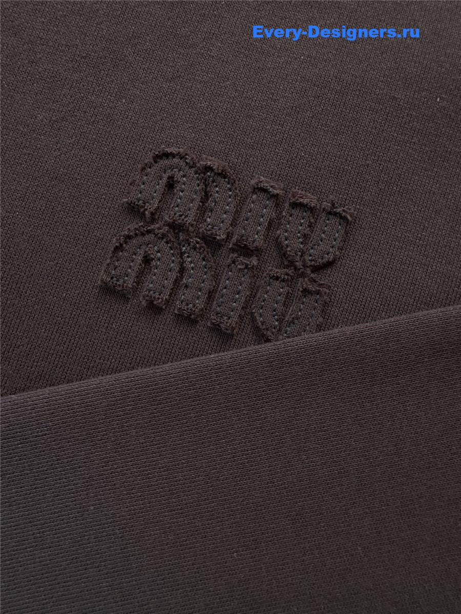 Miu Miu Embroidered Cropped Hoodie