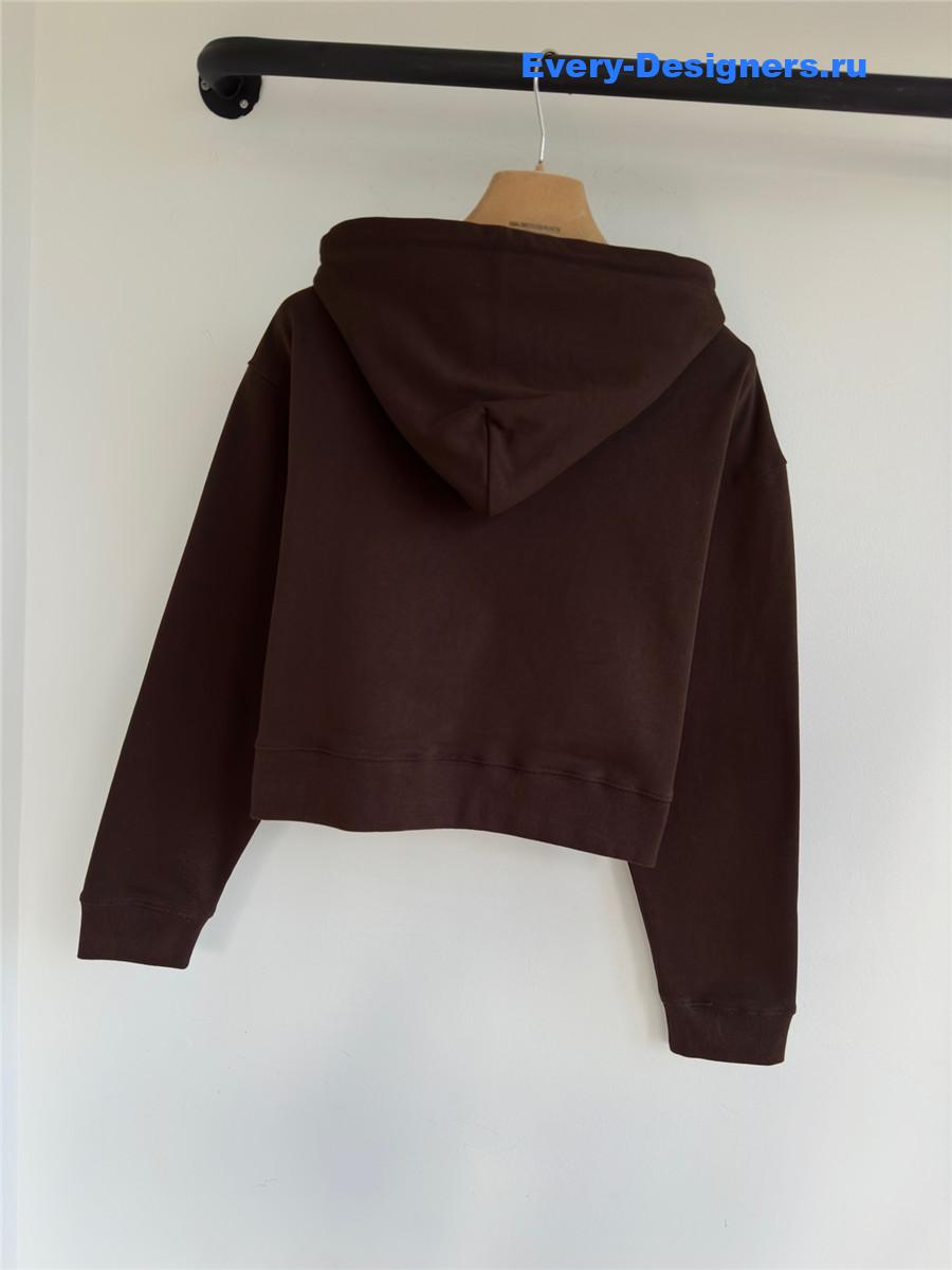 Miu Miu Embroidered Cropped Hoodie