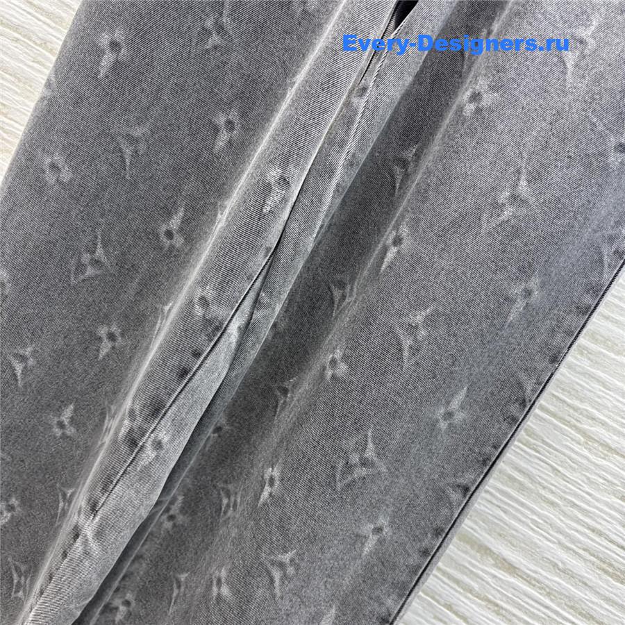 l0vis Vvtt0n lv logo print denim wide-leg pants