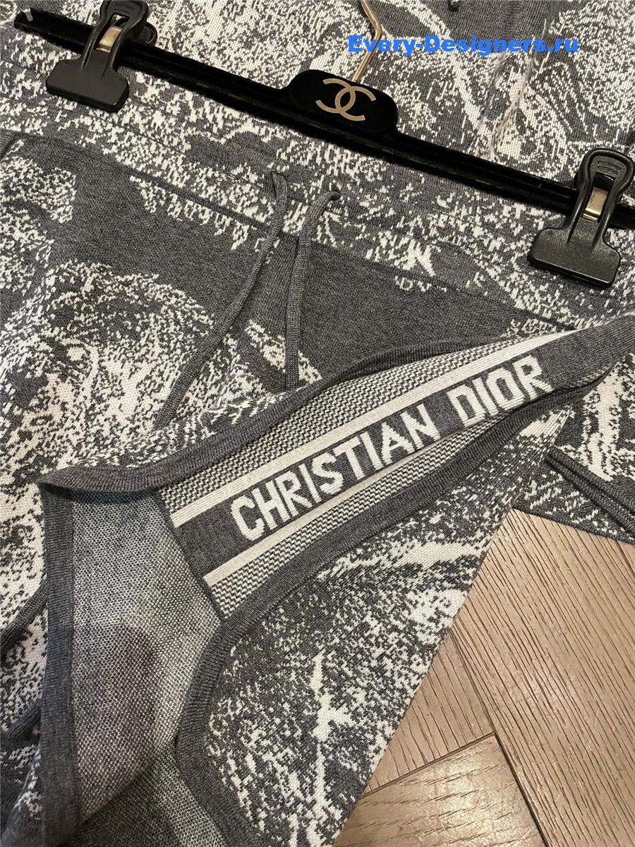 D10r cashmere wool blend knit suit gray