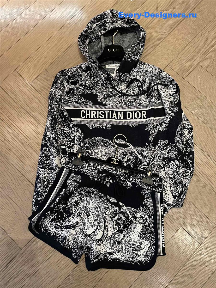 D10r cashmere wool blend knit suit black