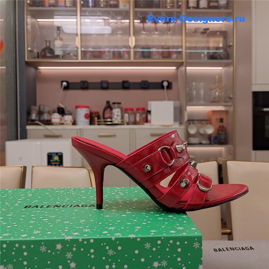 Ba1en*iaga 85mm red mule sandals