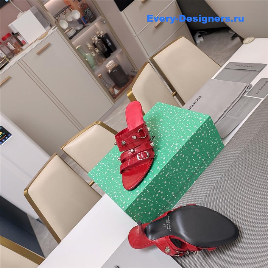 Ba1en*iaga 85mm red mule sandals