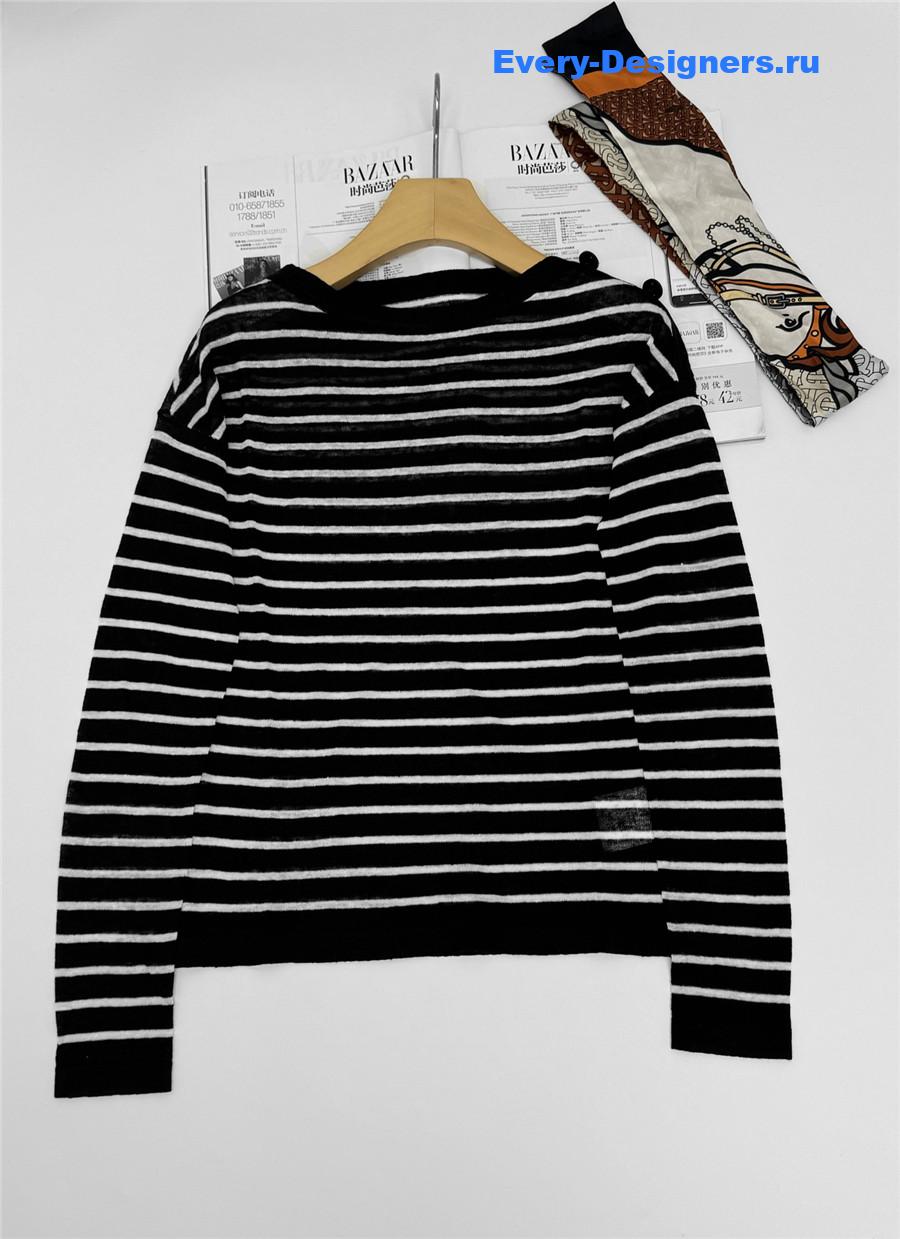 D10r oversized striped silky knit sweater