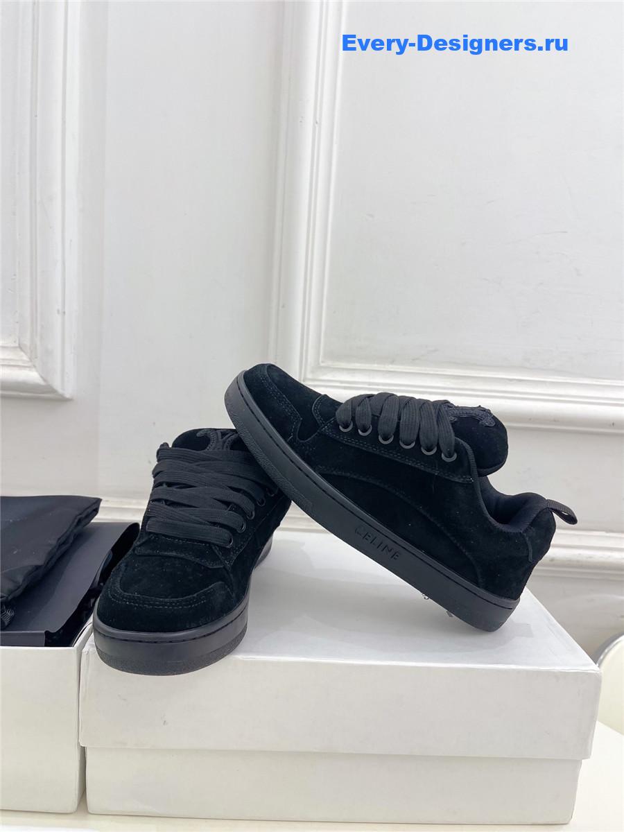 Ce1i*e huntington low lace-up sneaker in black suede