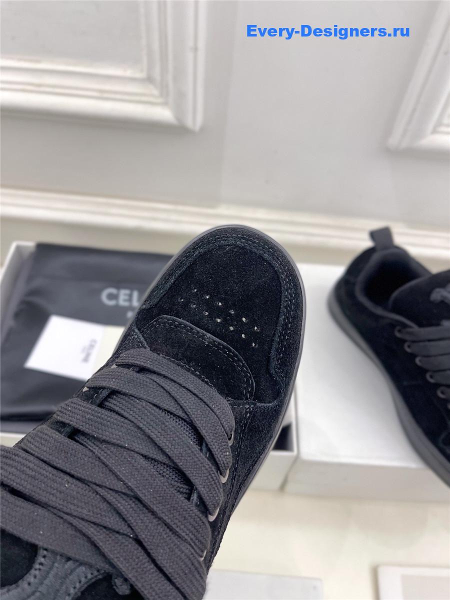 Ce1i*e huntington low lace-up sneaker in black suede
