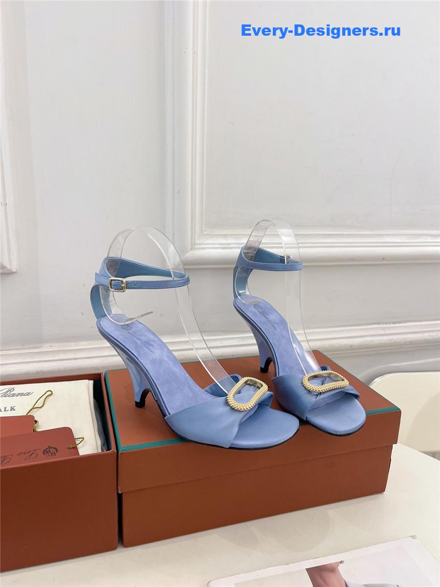 L0r0 P1ana metal buckle high heel sandals blue