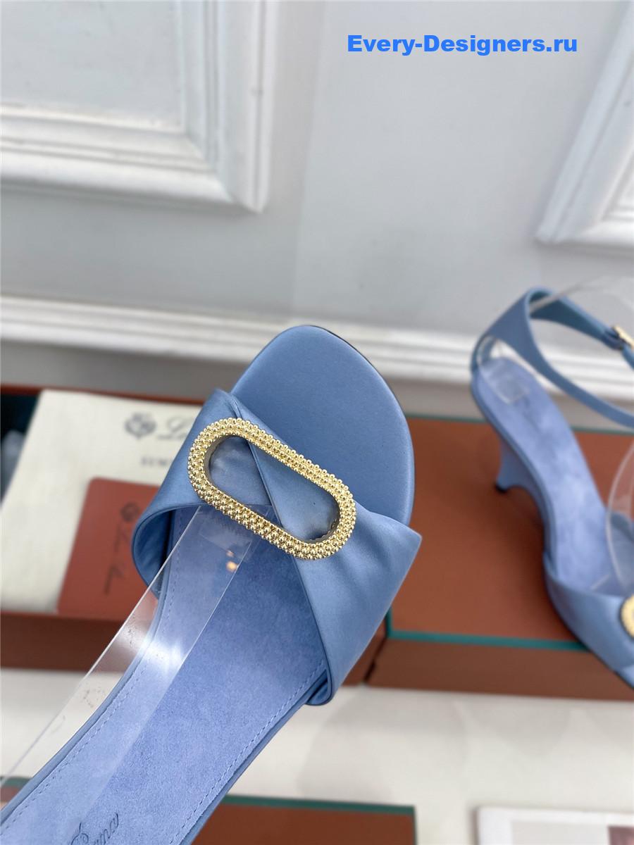L0r0 P1ana metal buckle high heel sandals blue