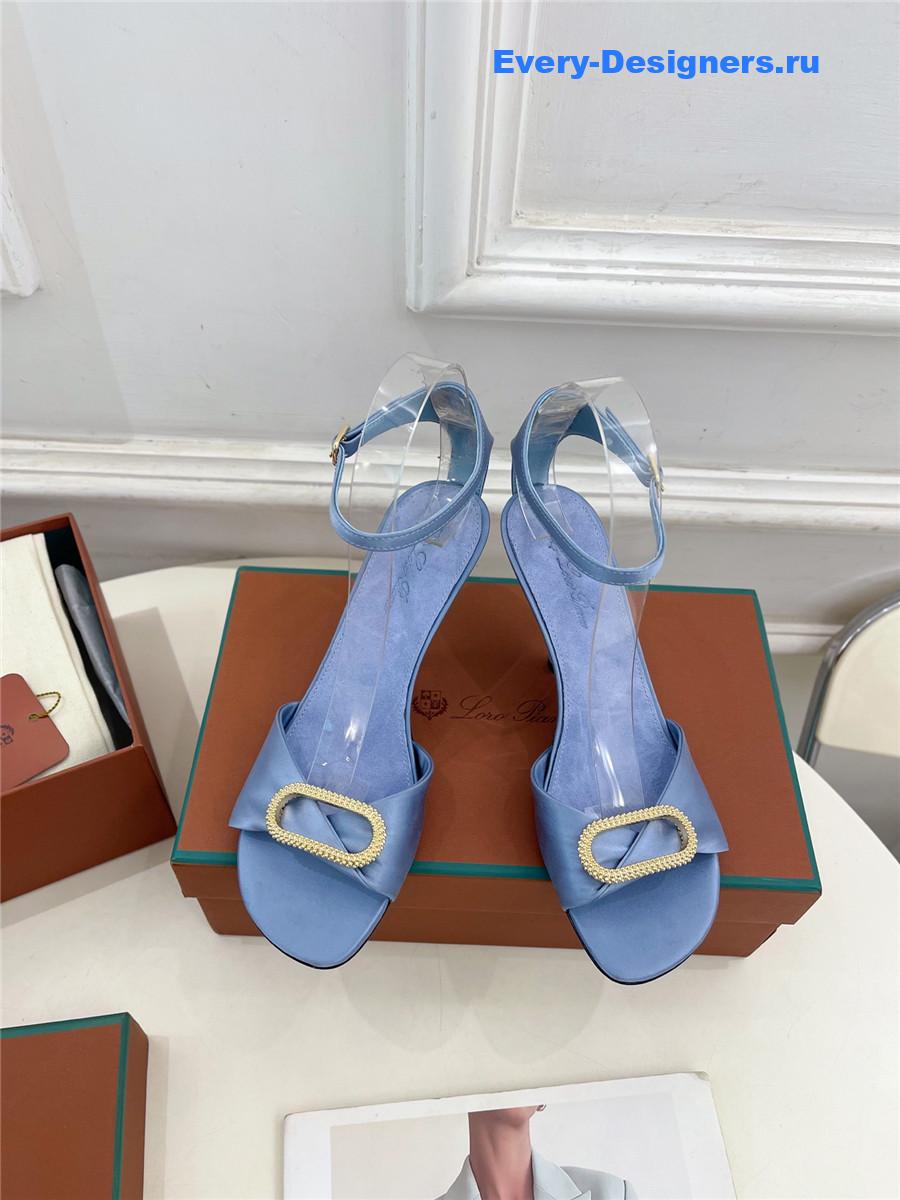 L0r0 P1ana metal buckle high heel sandals blue