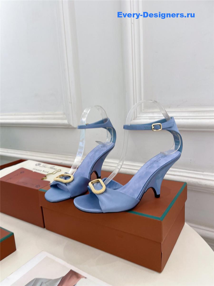 L0r0 P1ana metal buckle high heel sandals blue