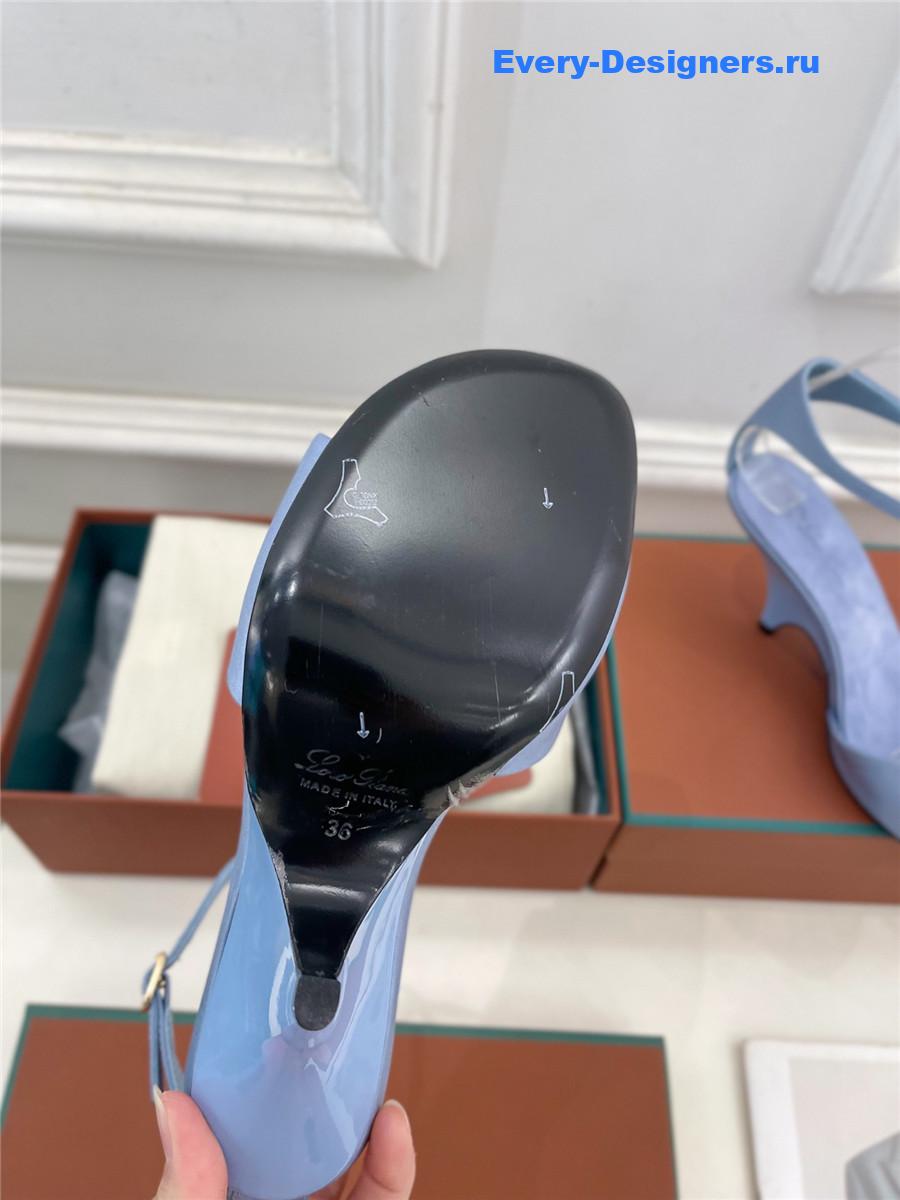 L0r0 P1ana metal buckle high heel sandals blue